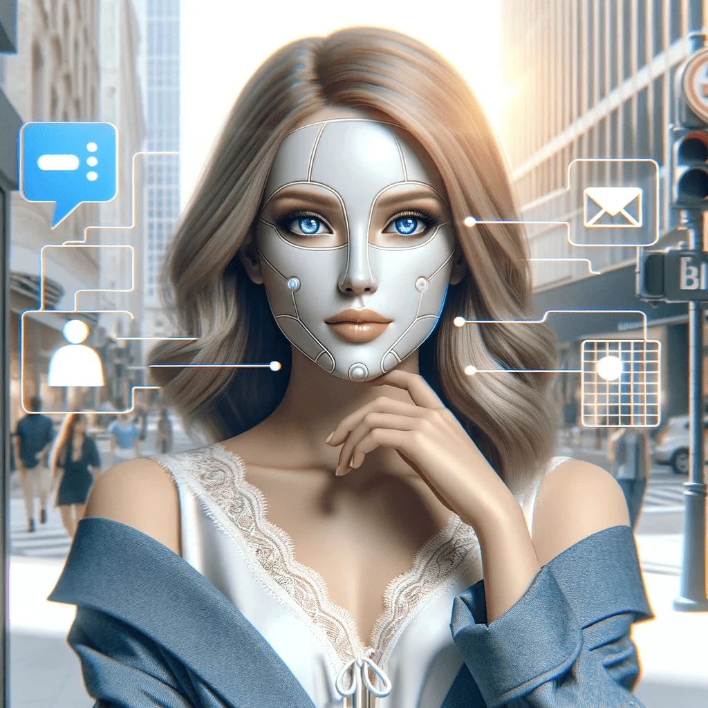 Are AI Influencers the New Landscape of Digital Marketing - image personifying an AI influencer as a modern digital marketing woman