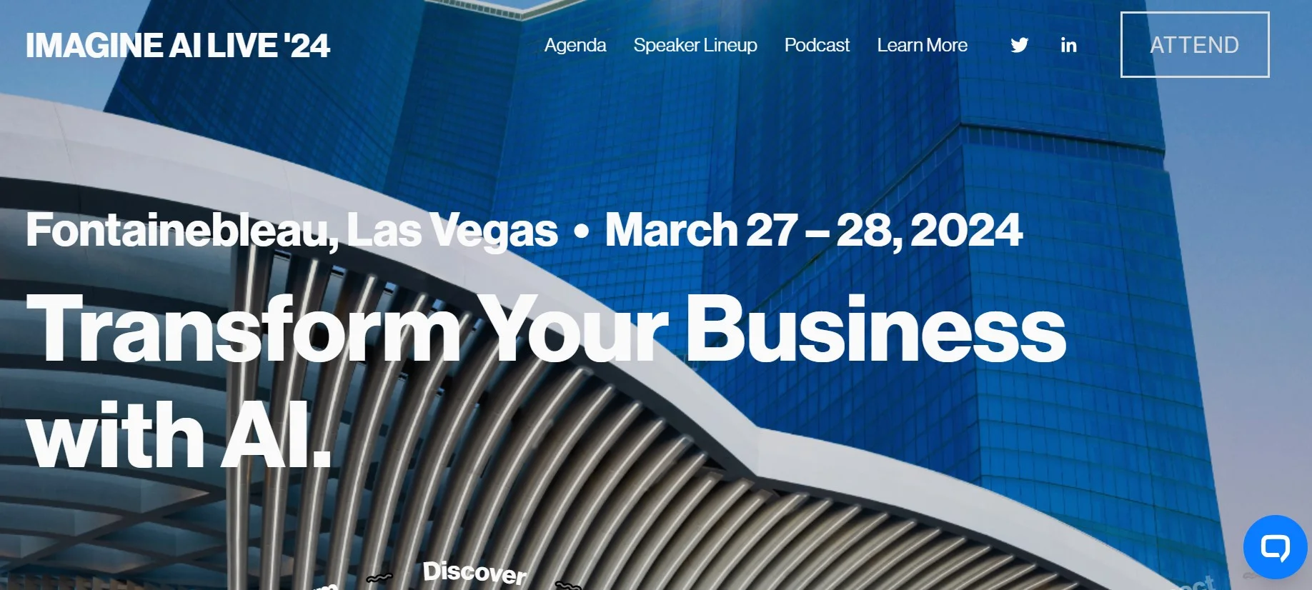 Front page of Imagine AI Live '24 website