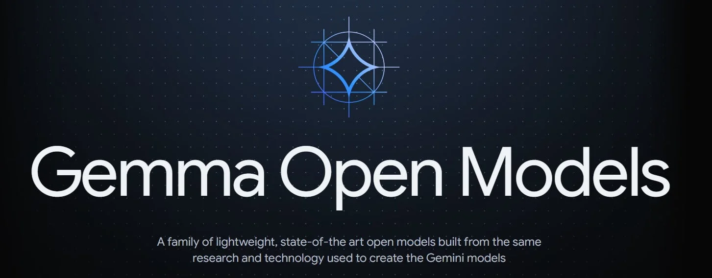 Gemma Open Models, website screenshot Source