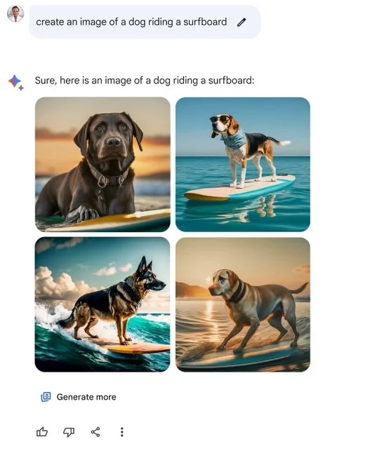 Text to image prompt in Google Bard <a href="https://blog.google/products/bard/google-bard-gemini-pro-image-generation/" rel="nofollow"> Source</a>