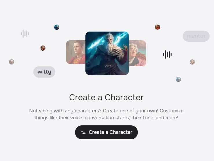 Create and chat with a Character - What is Character AI <a href="https://character.ai/" rel="nofollow">Source</a>