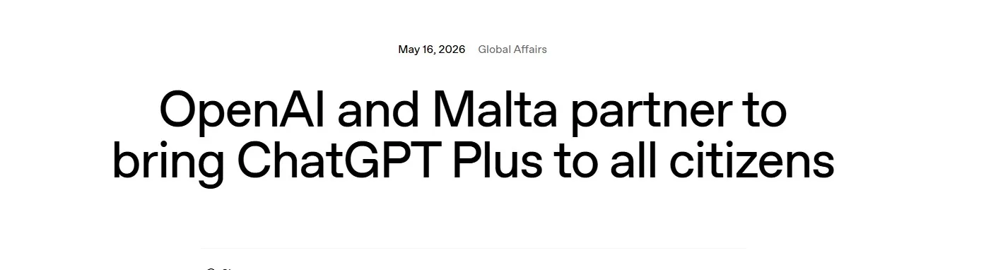 Malta ChatGPT Plus Rollout Puts Education Before Access