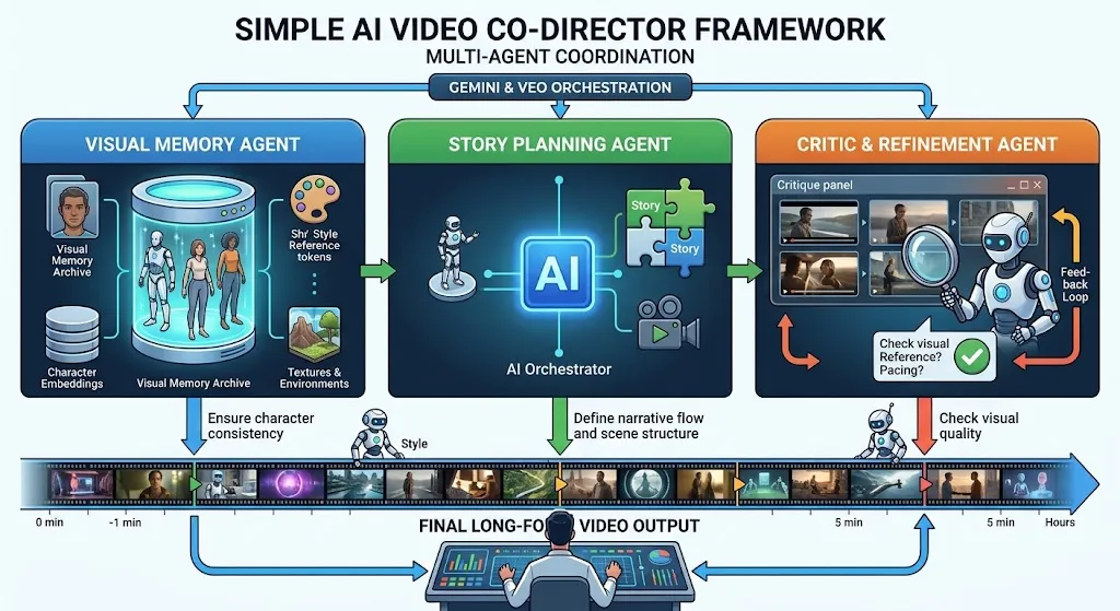AI video co-director Google’s multi‑agent framework for long‑form video