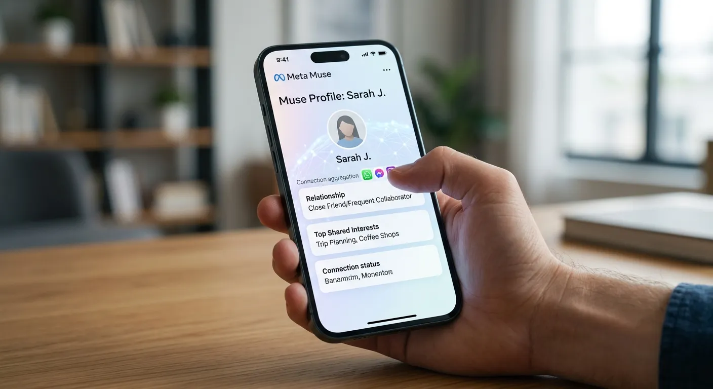 Meta Muse AI asszisztens kapcsolati profilok építése és adatvédelem